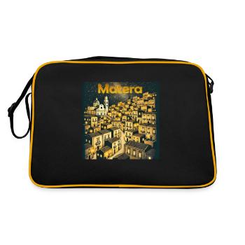 Matera, Italie, Veilles, Vacances, Sud - Sac Retro - noir/or - Dos