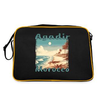 Agadir Maroc Mers du Sud Méditerranée Vacances Afrique du Nord - Sac Retro - noir/or - Dos