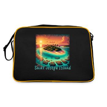 Saint Joseph Island, Lake Huron, Algoma, Ontario, Canada - Retro Bag - black/gold - Back
