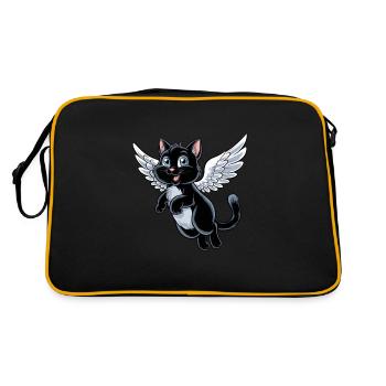 Chat noir avec des ailes d’ange - Sac Retro - noir/or - Dos