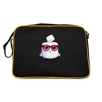 Kawaii Marshmallow with Sunglasses - Retro Bag - black/gold - Back