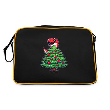 Bande dessinée mignonne T-Rex Noël - Sac Retro - noir/or - Dos