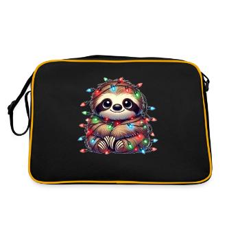 Cute Sloth Christmas String Lights - Retro Bag - black/gold - Back