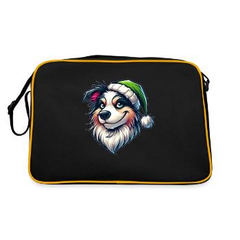 Australian Shepherd Christmas mischievous - Retro Bag - black/gold - Back
