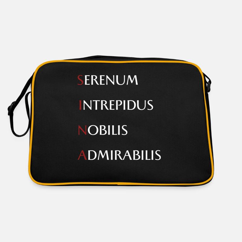 Sina - Retro Tasche - Schwarz/Gold