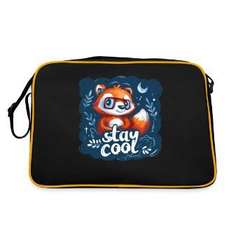 Panda Roux Cool - Style Dessin Animé - Sac Retro - noir/or - Dos