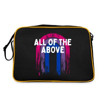 Toute la fierté bisexuelle LGBTQ Bi ci-dessus - Sac Retro - noir/or - Dos