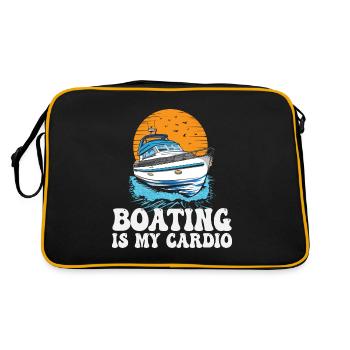 La navigation de plaisance est ma citation Cardio Lake Life Motorboating - Sac Retro - noir/or - Dos
