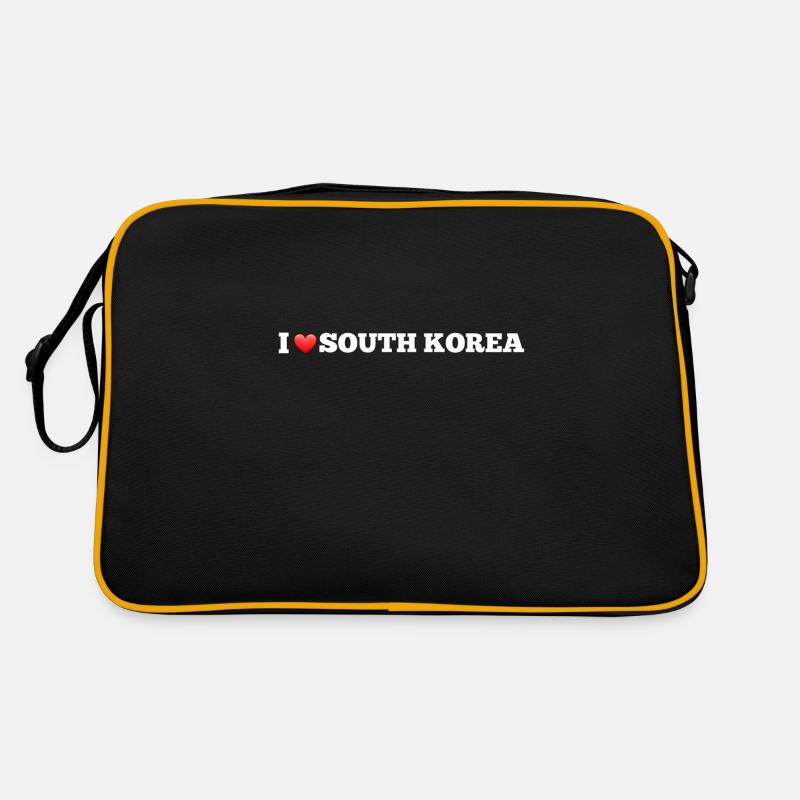 J’adore la Corée du Sud - Sac Retro - noir/or