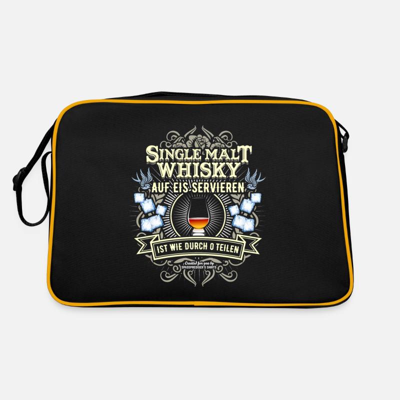 Single Malt Whisky auf Eis servieren Retro Tasche