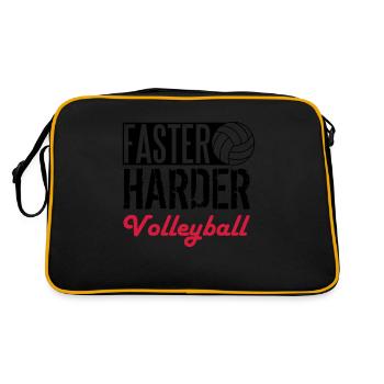 Faster, harder, Volleyball - Retro Tasche - Schwarz/Gold - Hinten