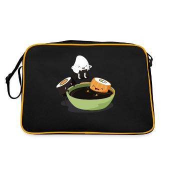 Sushi Bath - Retro Tasche - Schwarz/Gold - Hinten