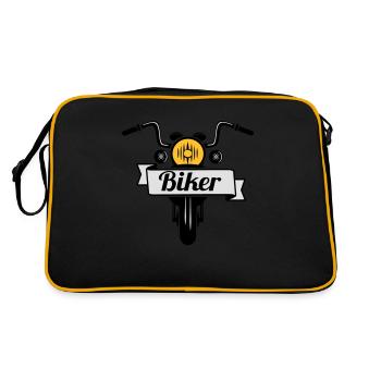 Biker - Retro Tasche - Schwarz/Gold - Hinten