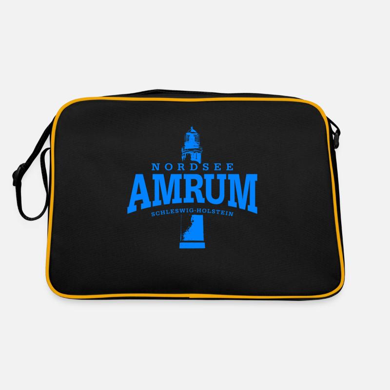 Amrum mer du Nord (Bleu) - Sac Retro - noir/or