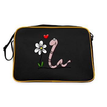 Ver avec fleur - Sac Retro - noir/or - Dos