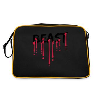 blood drop bodybuilder beast fashion monster strong - Retro Bag - black/gold - Back