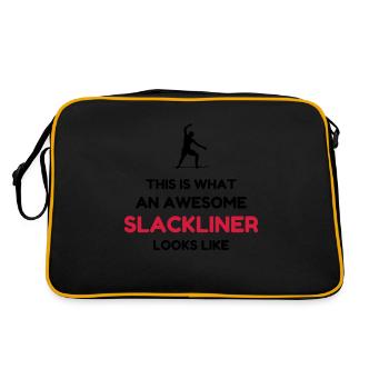 Slackline / Slackliner / Slack / Sport - Retro Bag - black/gold - Back