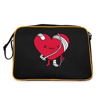 blessé au coeur patient brisé trafiqué malade l - Sac Retro - noir/or - Dos