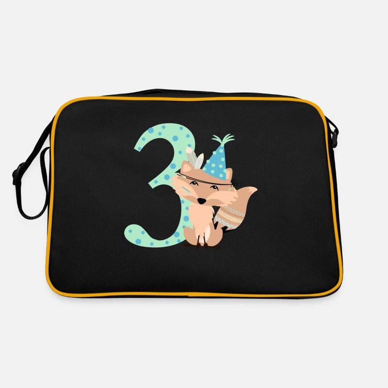 Indian fox 3rd birthday Retro Bag