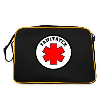 Rettungssanitäter Abzeichen für den Rettungsdienst - Retro Tasche - Schwarz/Gold - Hinten