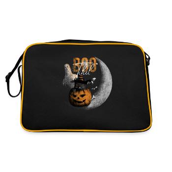 Bootiful Ghost and Black Cat in Crescent Moon - Sac Retro - noir/or - Dos