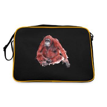Orangutan - Retro Tasche - Schwarz/Gold - Hinten