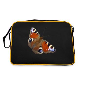 Butterfly Wings Day Peacock Eye Insect Spring - Retro Bag - black/gold - Back