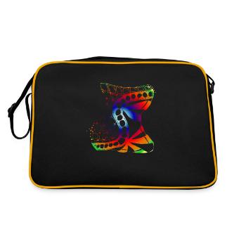 Abstrakt - Retro Tasche - Schwarz/Gold - Hinten