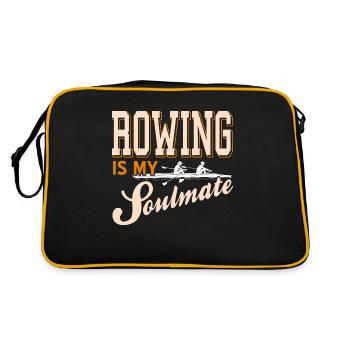 Rowing Is My Soulmate Awesome Rowing T-Shirt - Retro Bag - black/gold - Back