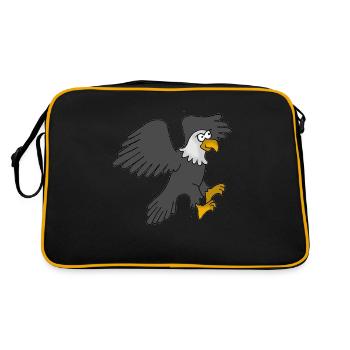 Eagle Cartoon - Retro Bag - black/gold - Back