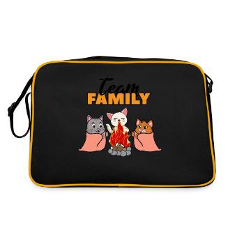 team family cat camping bachelorette party a - Retro Bag - black/gold - Back
