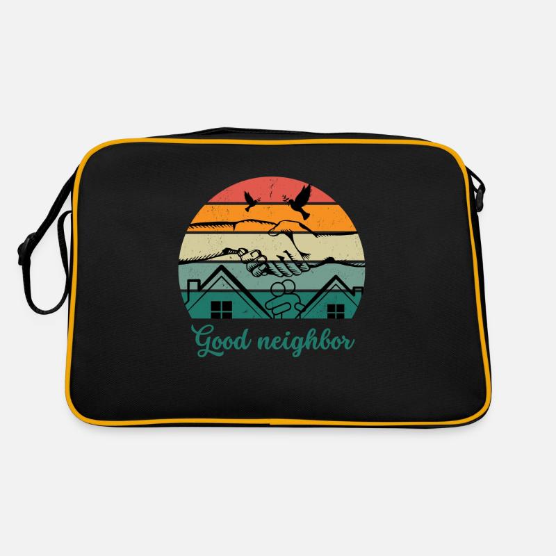 Guter Nachbar BW - Retro Tasche - Schwarz/Gold