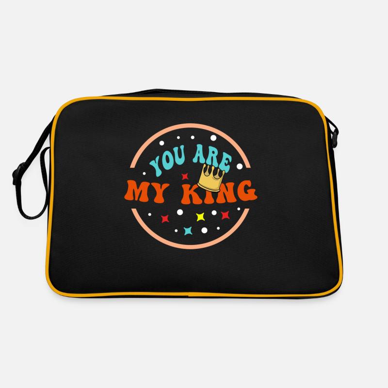 König - Krone - Retro Tasche - Schwarz/Gold