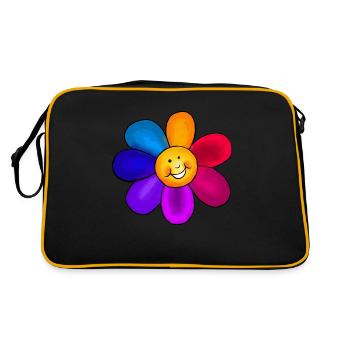 Colorful flower - Retro Bag - black/gold - Back