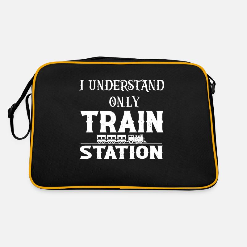 I understand only train station - denglisch Spruch Retro Tasche