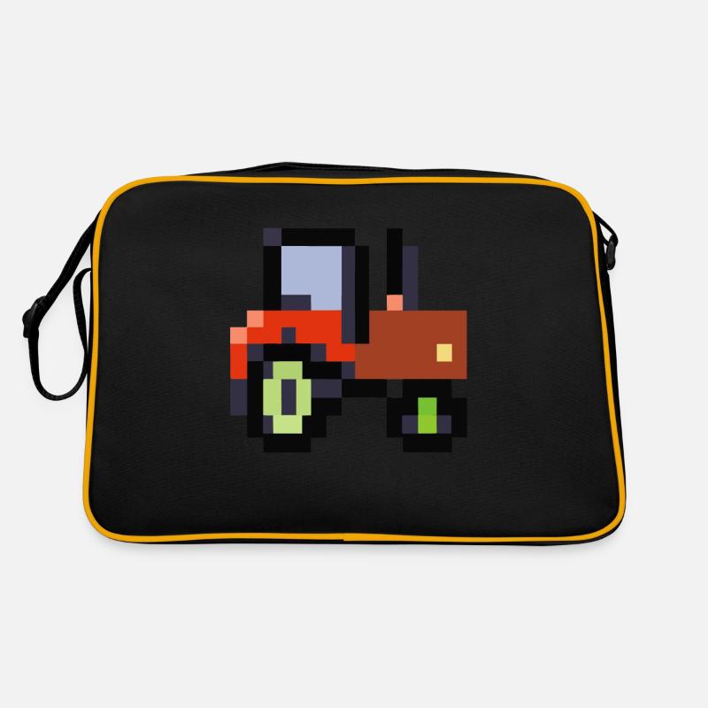 Tractor pixelated gift idea pixel tractor Retro Bag