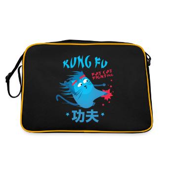 Kung Fu Fat Cat Fighting - Chats drôles - Sac Retro - noir/or - Dos
