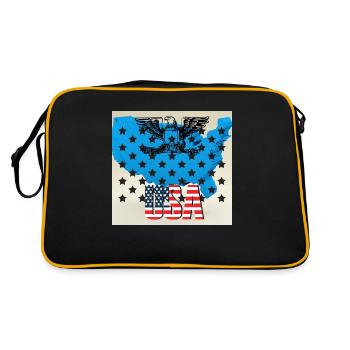 USA, stars and belts - Retro Bag - black/gold - Back