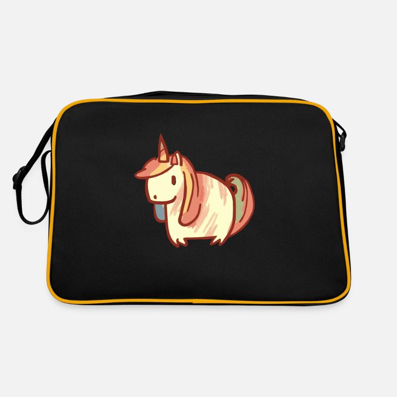 Einhorn Süß - Retro Tasche - Schwarz/Gold