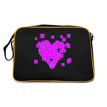 Cœur pixel rose - Sac Retro - noir/or - Dos