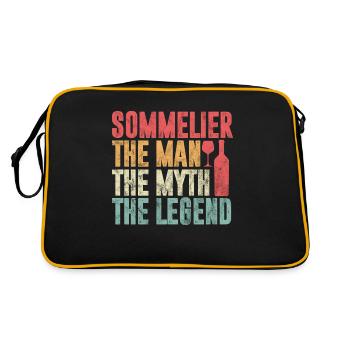Sommelier the man the myth the legend - Retro Tasche - Schwarz/Gold - Hinten