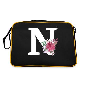 Lettre n floral - Sac Retro - noir/or - Dos