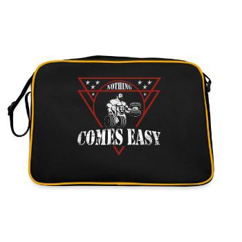 Nothing Comes Easy Gym Design - Retro Tasche - Schwarz/Gold - Hinten