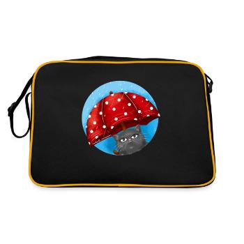 Rainy Day Cat - Retro Bag - black/gold - Back