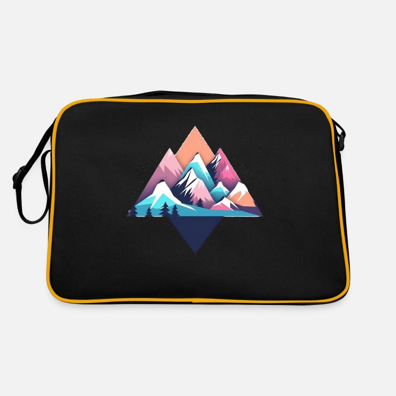 Berge - Retro Tasche - Schwarz/Gold