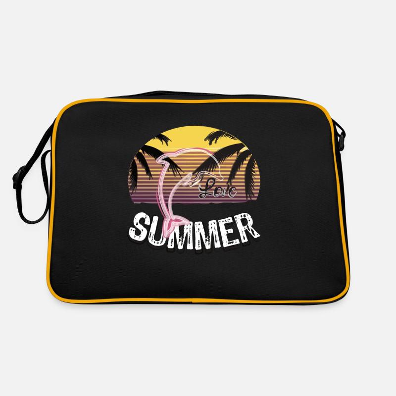 Sunset with dolphin Retro Bag