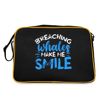 Breaching Whales Make Me Smile Whale Watching - Retro Bag - black/gold - Back