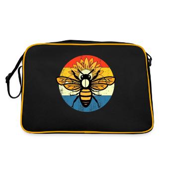 Vintage bee retro sunset - Sac Retro - noir/or - Dos