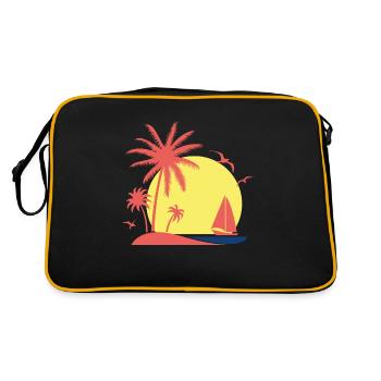 Sommer - Retro Tasche - Schwarz/Gold - Hinten