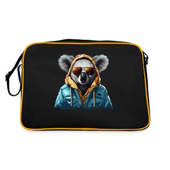Ours koala de style urbain | Amoureux des koalas - Sac Retro - noir/or - Dos